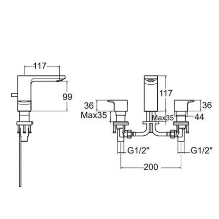 ก๊อกอ่างล้างหน้าผสม AMERICAN STANDARD A-1303-130_1