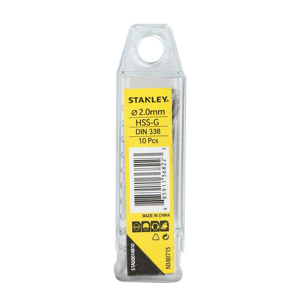 ดอกเจาะเหล็ก HIGH SPEED STANLEY 2 มม. แพ็ก 10 ชิ้น
