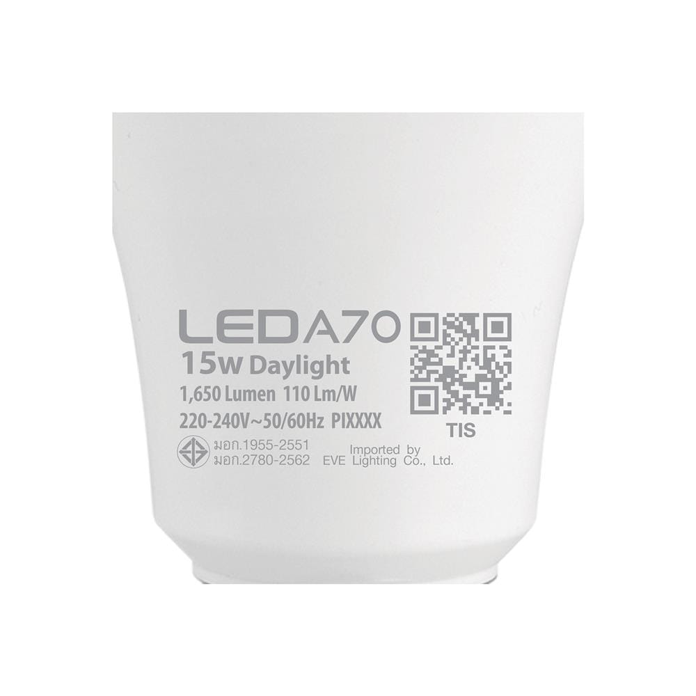 หลอด LED EVE A70 15 วัตต์ DAYLIGHT E27