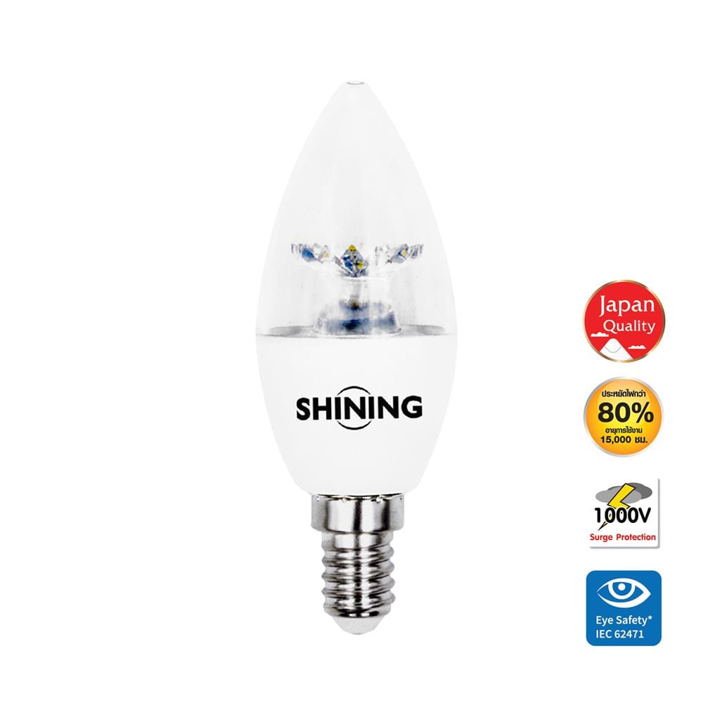 หลอด LED SHINING CANDLE 3 วัตต์ WARM WHITE E14