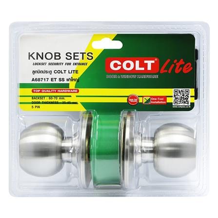 ลูกบิดประตู หัวกลม ฝาใหญ่ COLT A68717 SS สีสเตนเลส_2