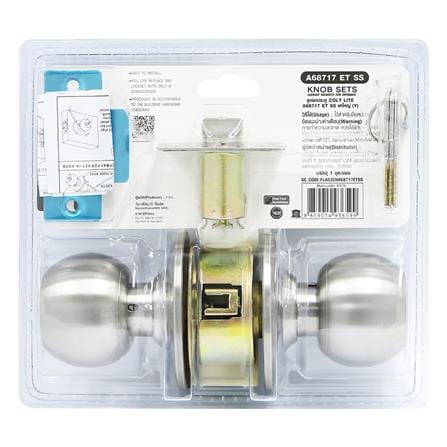 ลูกบิดประตู หัวกลม ฝาใหญ่ COLT A68717 SS สีสเตนเลส_3