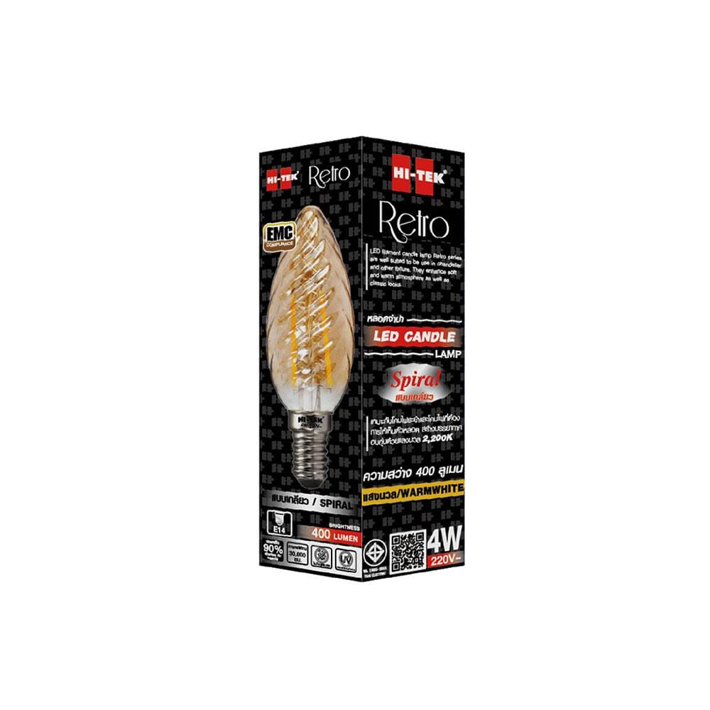 หลอด LED HI-TEK CANDLE SPIRAL 4 วัตต์ WARMWHITE E14