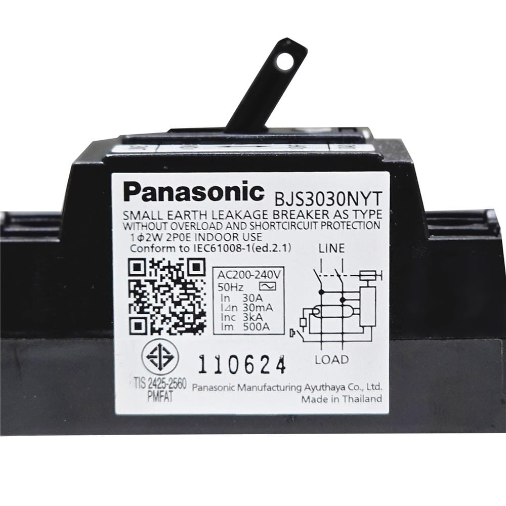 เซฟตี้เบรกเกอร์กันไฟดูด/กันไฟรั่ว 30 แอมป์ PANASONIC BJS 3030NYT