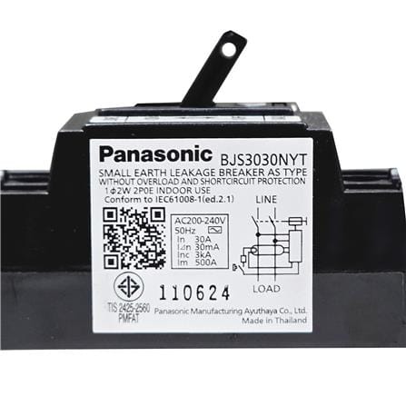 เซฟตี้เบรกเกอร์กันไฟดูด/กันไฟรั่ว 30 แอมป์ PANASONIC BJS 3030NYT_5