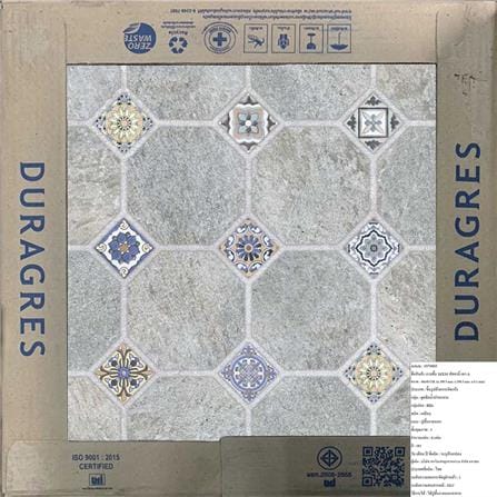 กระเบื้องพื้น 16x16 นิ้ว DURAGRES ทัสคานี่ เทา A_6