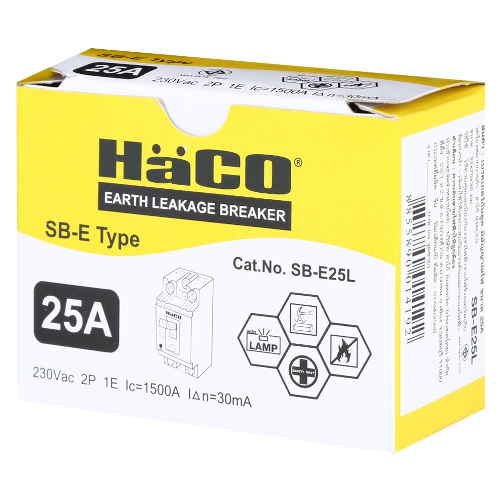 เซฟตี้เบรกเกอร์กันไฟดูด 25 แอมป์ HACO SB-E25L