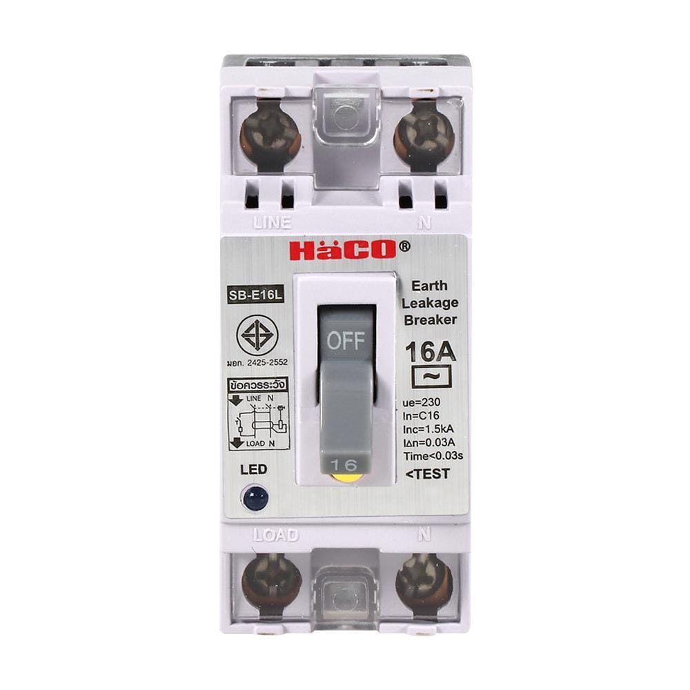 เซฟตี้เบรกเกอร์กันไฟดูด 16 แอมป์ HACO SB-E16L