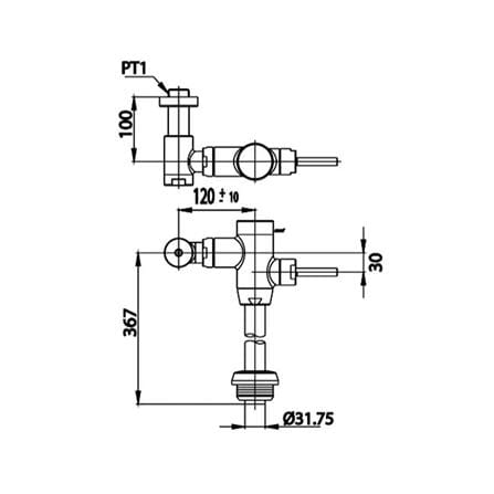 ฟลัชวาล์วสุขภัณฑ์นั่งราบ CT458NS_1