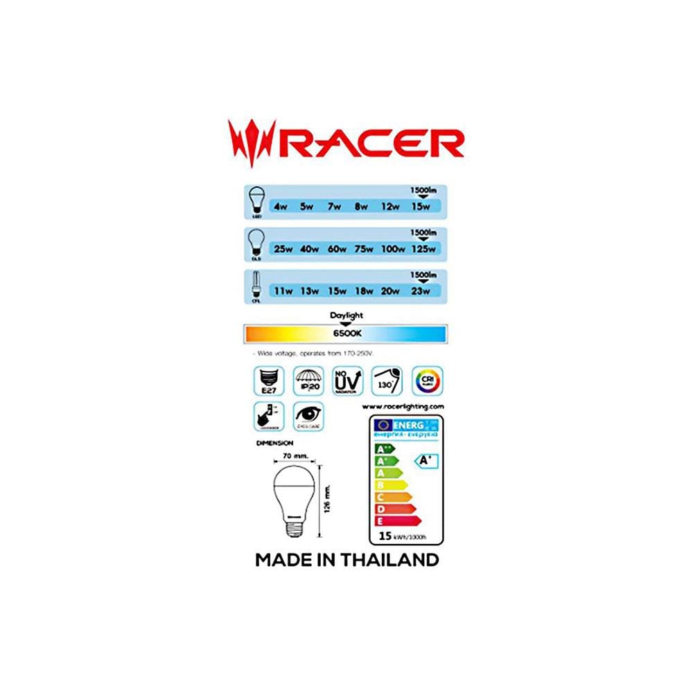 หลอด LED RACER A60 KATIE DAYLIGHT 15 วัตต์ E27