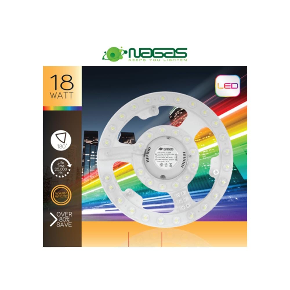 หลอด LED NAGAS CEILING MODULE MR 18 วัตต์ WARM WHITE