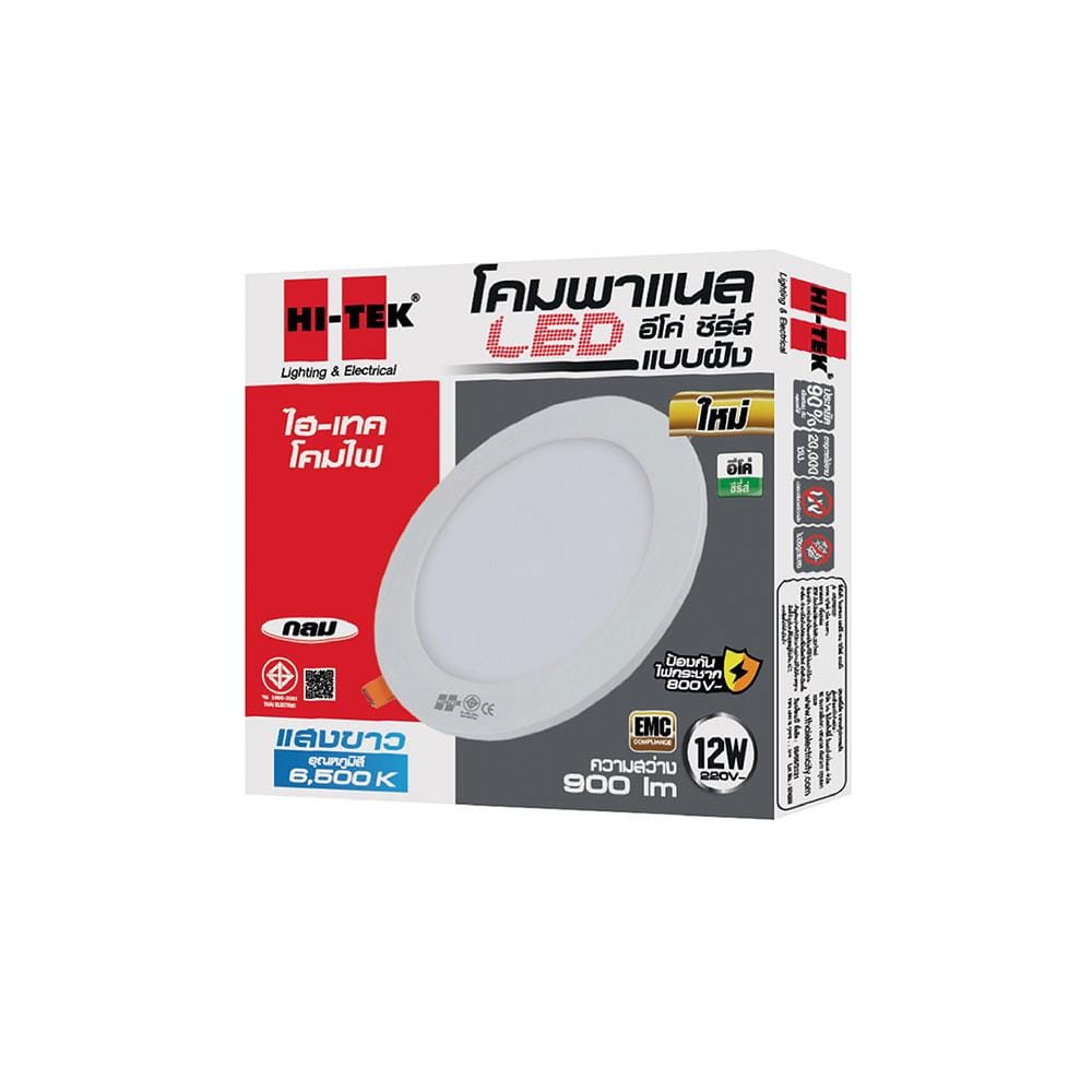 ดาวน์ไลท์ LED HI-TEK ECO HFLEPR012D ROUND 6 นิ้ว 12 วัตต์ DAYLIGHT สีขาว