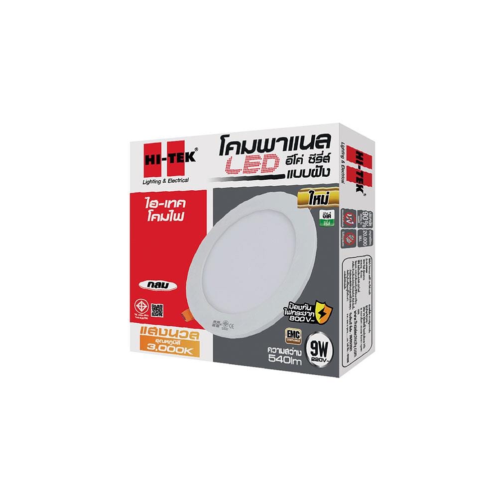 ดาวน์ไลท์ LED HI-TEK ECO HFLEPR009W ROUND 5 นิ้ว 9 วัตต์ WARM WHITE สีขาว