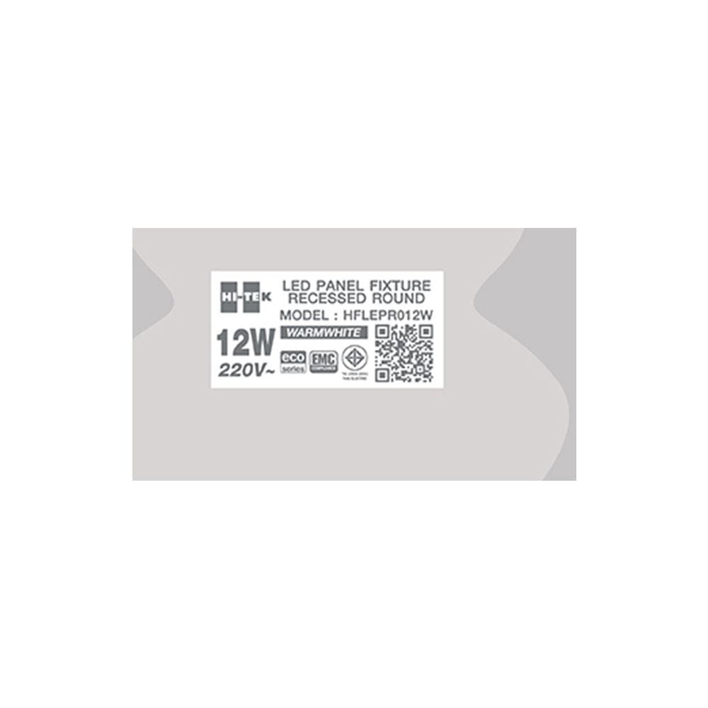 ดาวน์ไลท์ LED HI-TEK ECO HFLEPR012W ROUND 6 นิ้ว 12 วัตต์ WARM WHITE สีขาว