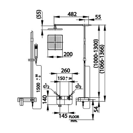 ฝักบัว RAIN SHOWER COTTO CT2241W_1