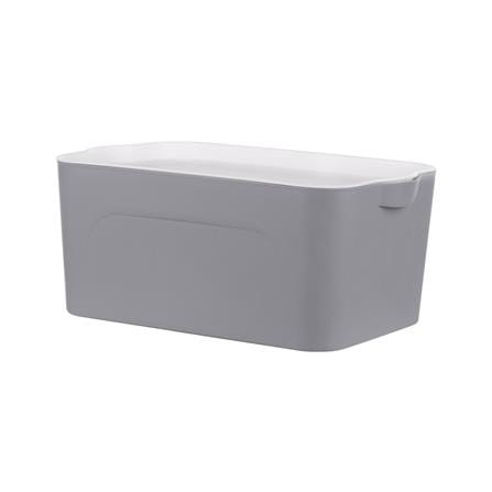 กล่องเก็บของ STACKO LARZE ไซส์ S 32x21x14 ซม. สีเทา ฝาขาว_0