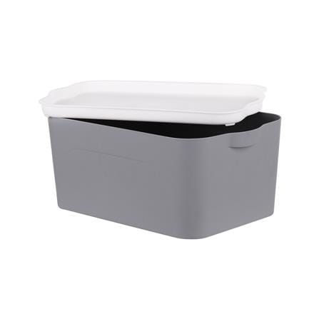 กล่องเก็บของ STACKO LARZE ไซส์ S 32x21x14 ซม. สีเทา ฝาขาว_2