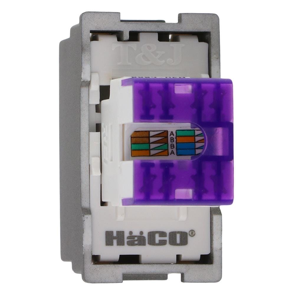 เต้ารับคอมพิวเตอร์ HACO CAT6 TJ-W8211PC-MSB  สีแม็ทแกร