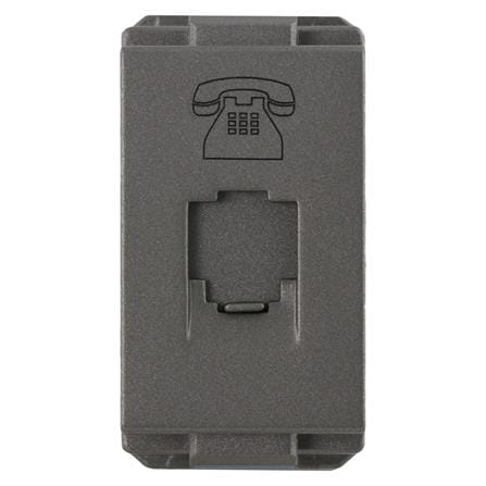 เต้ารับโทรศัพท์ HACO 6P/4C TJ-W8201TU-MSB  สีแม็ทแกร