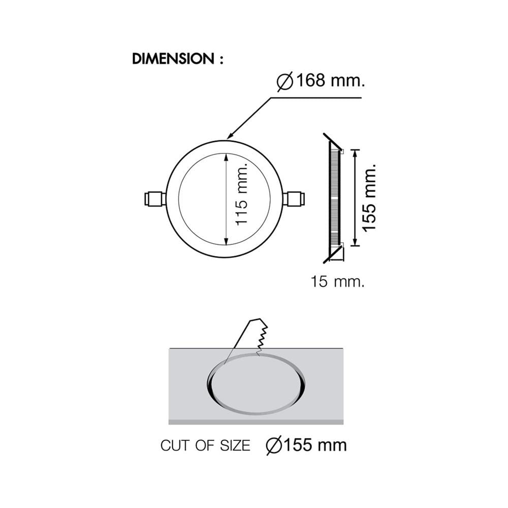 ดาวน์ไลท์ LED RACER NANO-D 6.6 นิ้ว 12 วัตต์ DAYLIGHT สีขาว