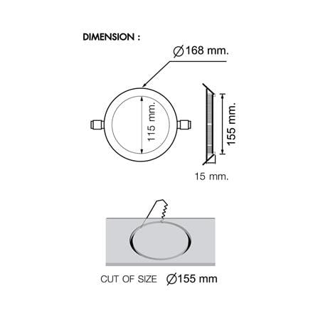 ดาวน์ไลท์ LED RACER NANO-D 6.6 นิ้ว 12 วัตต์ DAYLIGHT สีขาว_5