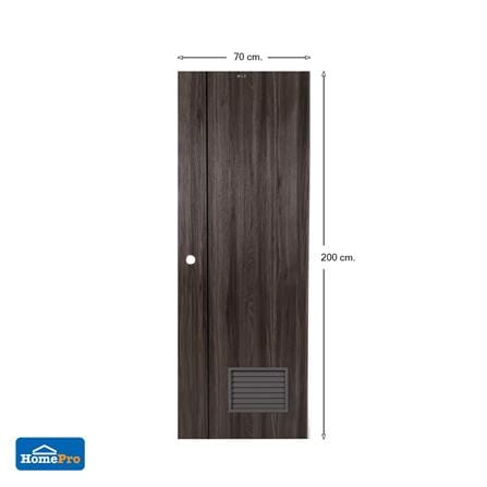 ประตูห้องน้ำ UPVC AZLE LT-05 เกล็ด 70X200 ซม. สี DARK GREY เจาะลูกบิด_5
