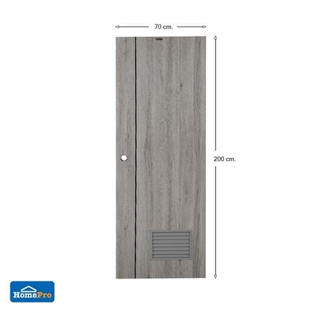 ประตูห้องน้ำ UPVC AZLE LT-05 เกล็ด 70X200 ซม. สี SILVER/GREY เจาะลูกบิด_5