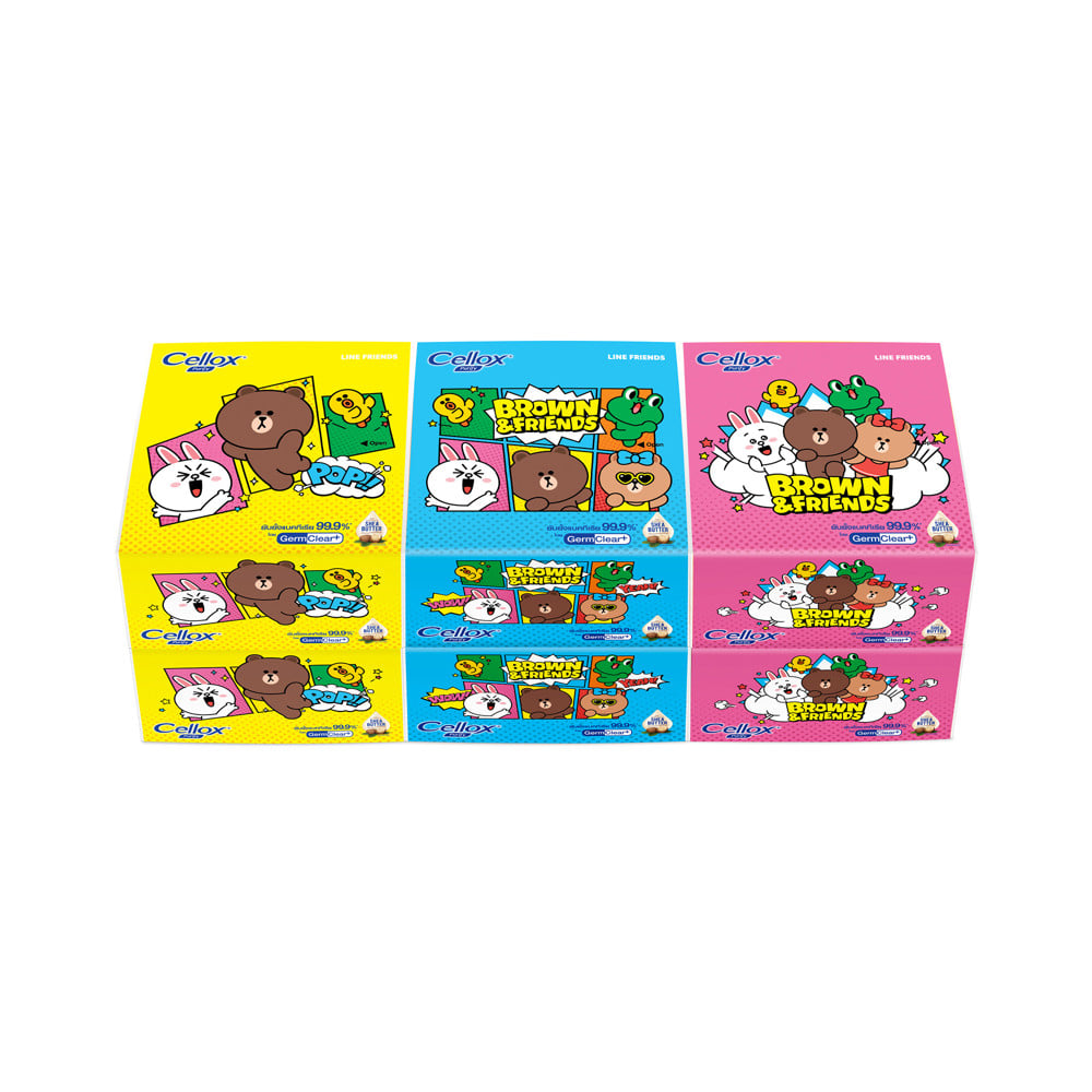 กระดาษ POP UP CELLOX LINE FRIEND 86 แผ่น (แพ็ก 6 ชิ้น)