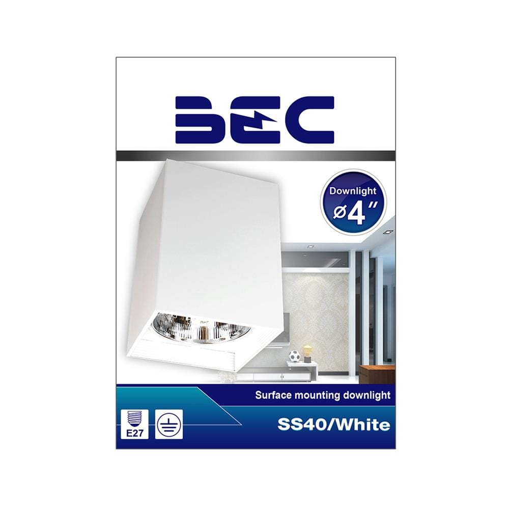 ดาวน์ไลท์ BEC SS40/WHITE เหล็ก 4" เหลี่ยม สีขาว