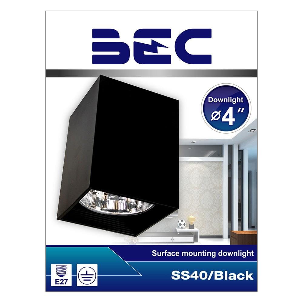 ดาวน์ไลท์ BEC SS40/BLACK โลหะ 4" เหลี่ยม สีดำ