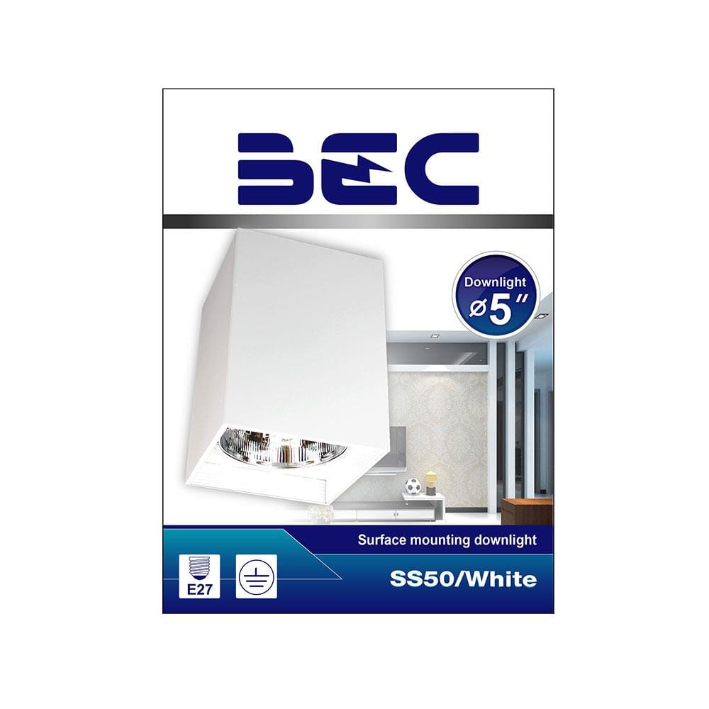 ดาวน์ไลท์ BEC SS50/WHITE เหล็ก สีขาว 6" เหลี่ยม