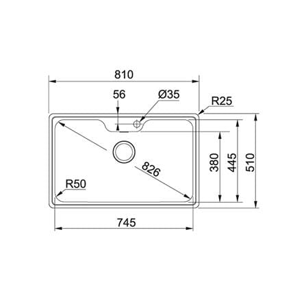 ซิงค์ฝัง 1หลุม FRANKE BCX 610-81 สเตนเลส_2
