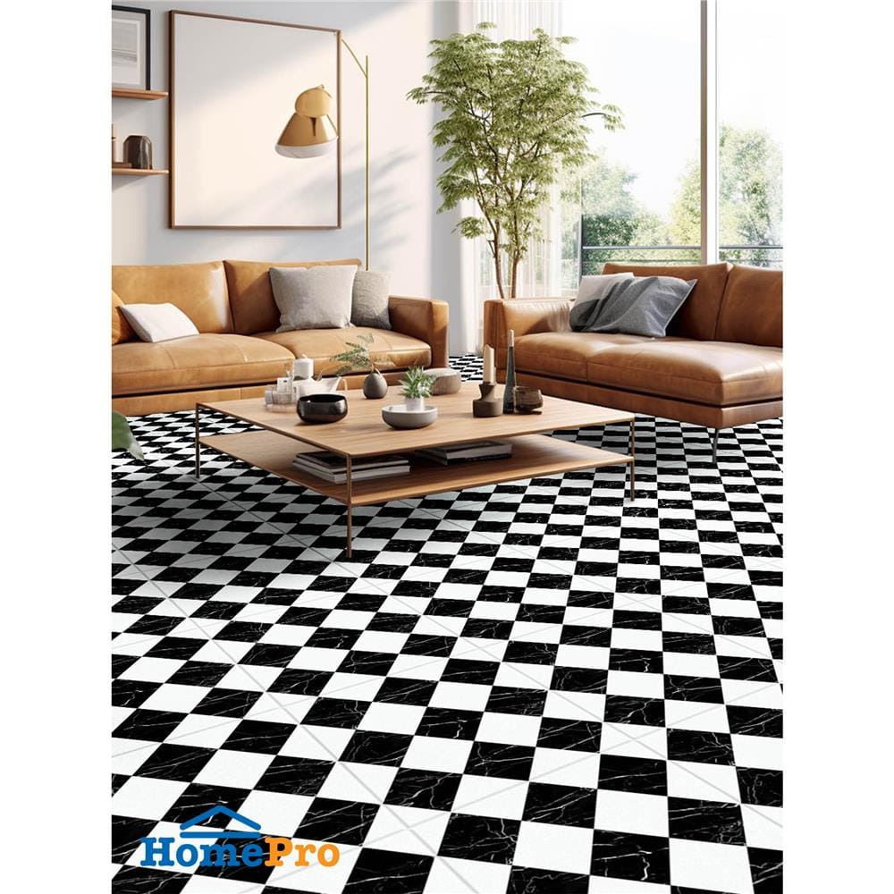 กระเบื้องพื้น 16x16 นิ้ว TARA เวโรน่า แบล็ค ไวท์ 0.96 ตร.ม.