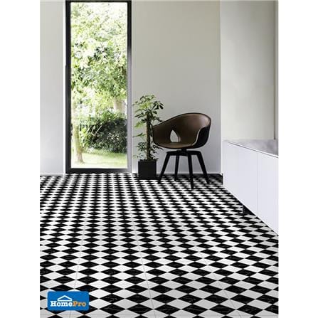 กระเบื้องพื้น 16x16 นิ้ว TARA เวโรน่า แบล็ค ไวท์ 0.96 ตร.ม._1