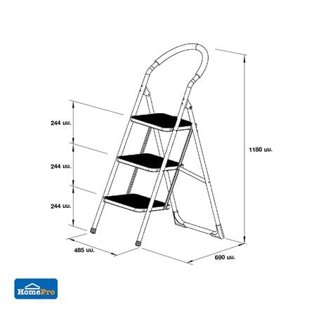 บันได STEP 3 ขั้น MATALL WK2203E-3 สีขาว-ดำ_4