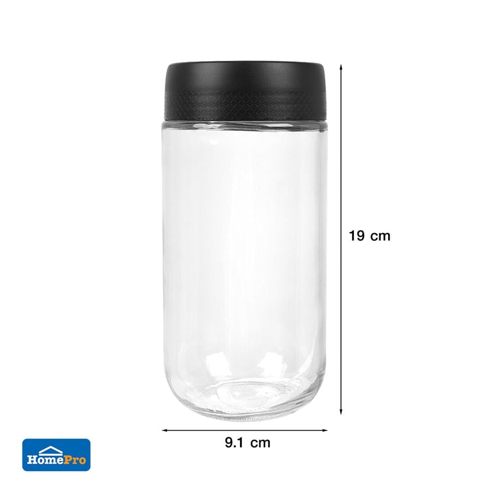 ขวดโหลแก้วฝาเกลียว MAGNIFF 0.8 ลิตร สีดำ