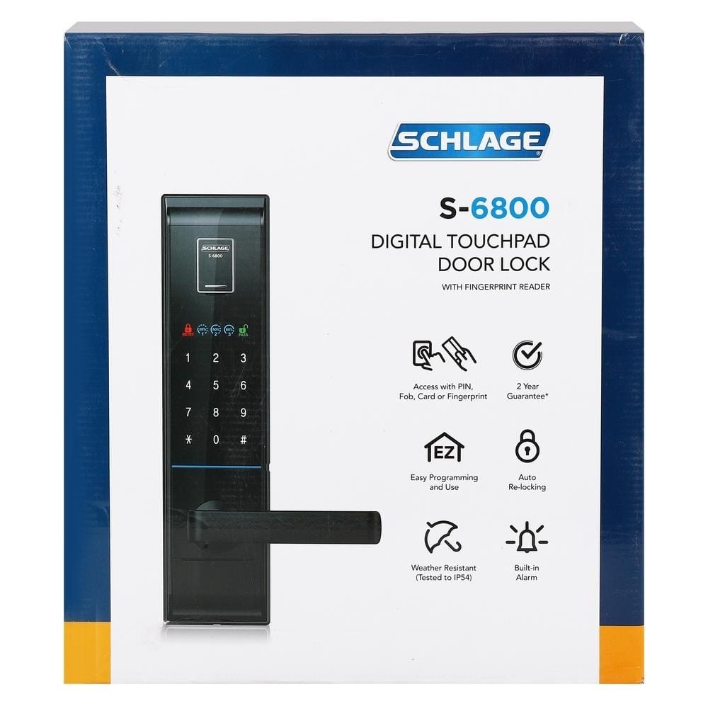 กลอนดิจิตอล SCHLAGE S-6800 สีดำ