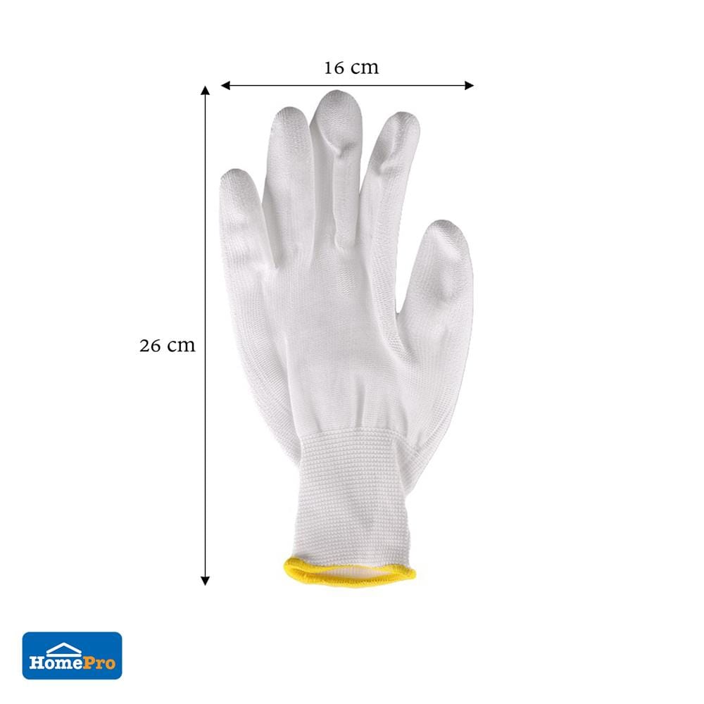 ถุงมือเคลือบ PU FITT LJ 17136 7 นิ้ว สีขาว