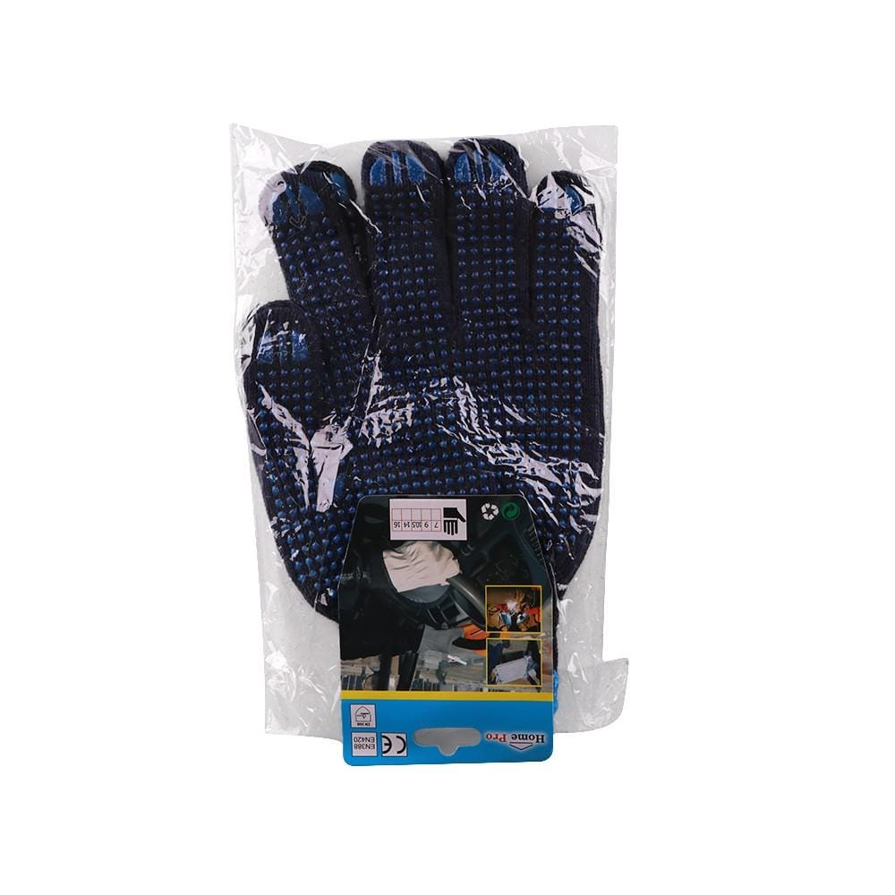 ถุงมือทอเสริมจุด PVC FITT LJ 17103 7 นิ้ว สีน้ำเงิน