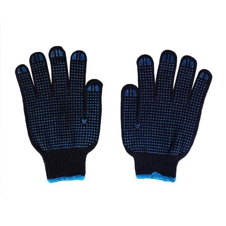 ถุงมือทอเสริมจุด PVC FITT LJ 17103 7 นิ้ว สีน้ำเงิน