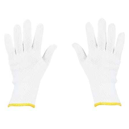 ถุงมือทอเสริมจุดPVC FITT 7 นิ้ว สีขาว_0