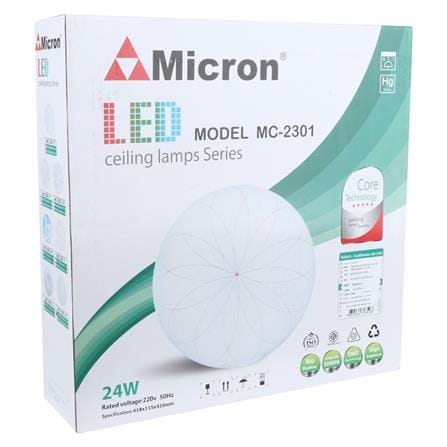 ไฟเพดาน LED MICRON MC2301-K 16 นิ้ว 24 วัตต์ DAYLIGHT สีขาว/ฟ้า_4