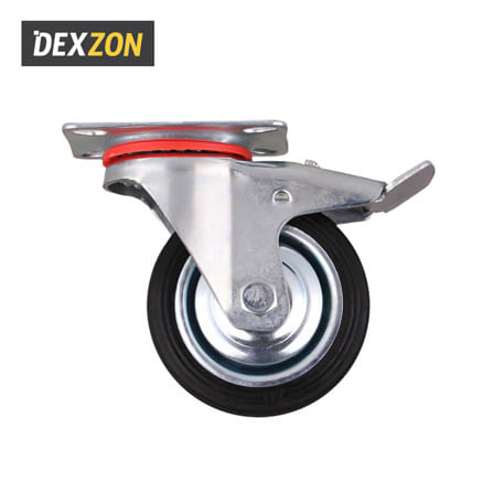 ลูกล้อ RB DEXZON 038075 แป้นหมุนมีเบรก 3 นิ้ว สีดำ