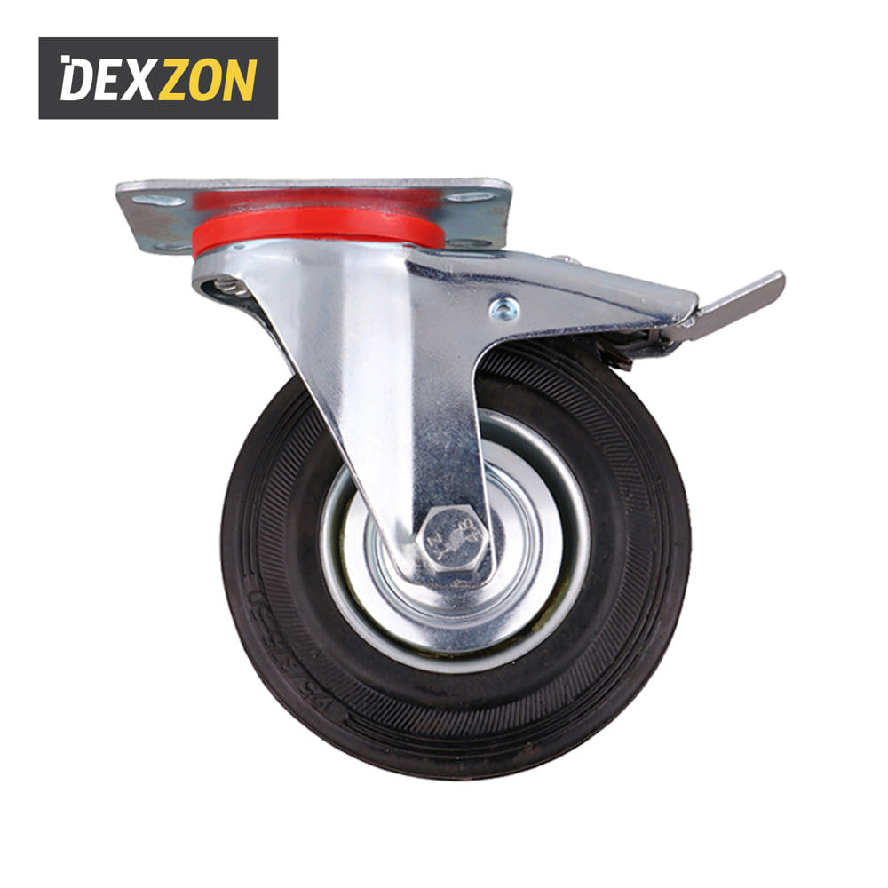 ลูกล้อ RB DEXZON 038125 แป้นหมุนมีเบรก 5 นิ้ว สีดำ