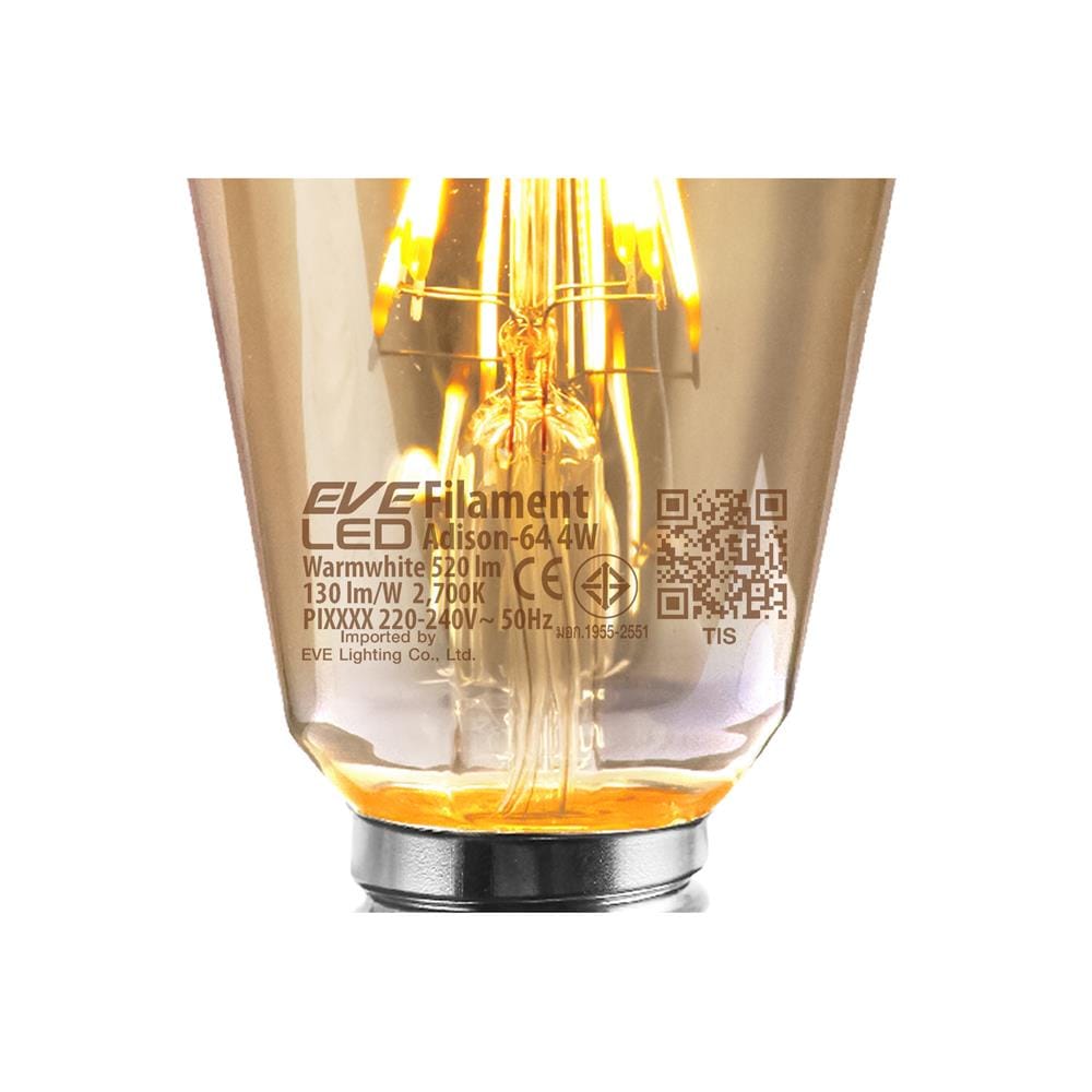 หลอด LED EVE FILAMENT ADISO 64 4 วัตต์ WARMWHITE E27