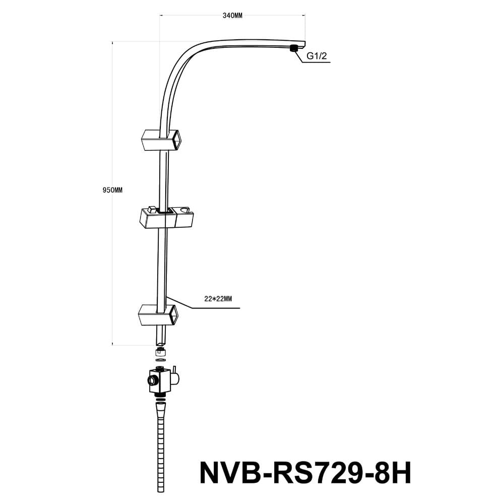 ฝักบัว RAIN SHOWER เดี่ยว NOVABATH NVB-RS729-8H