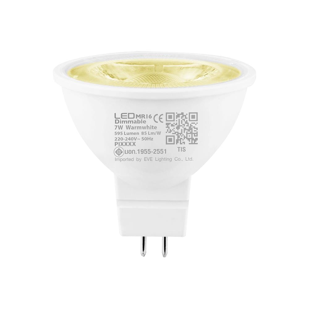 หลอด LED EVE MR16 DIMMABLE 7 วัตต์ WARMWITE GU5.3