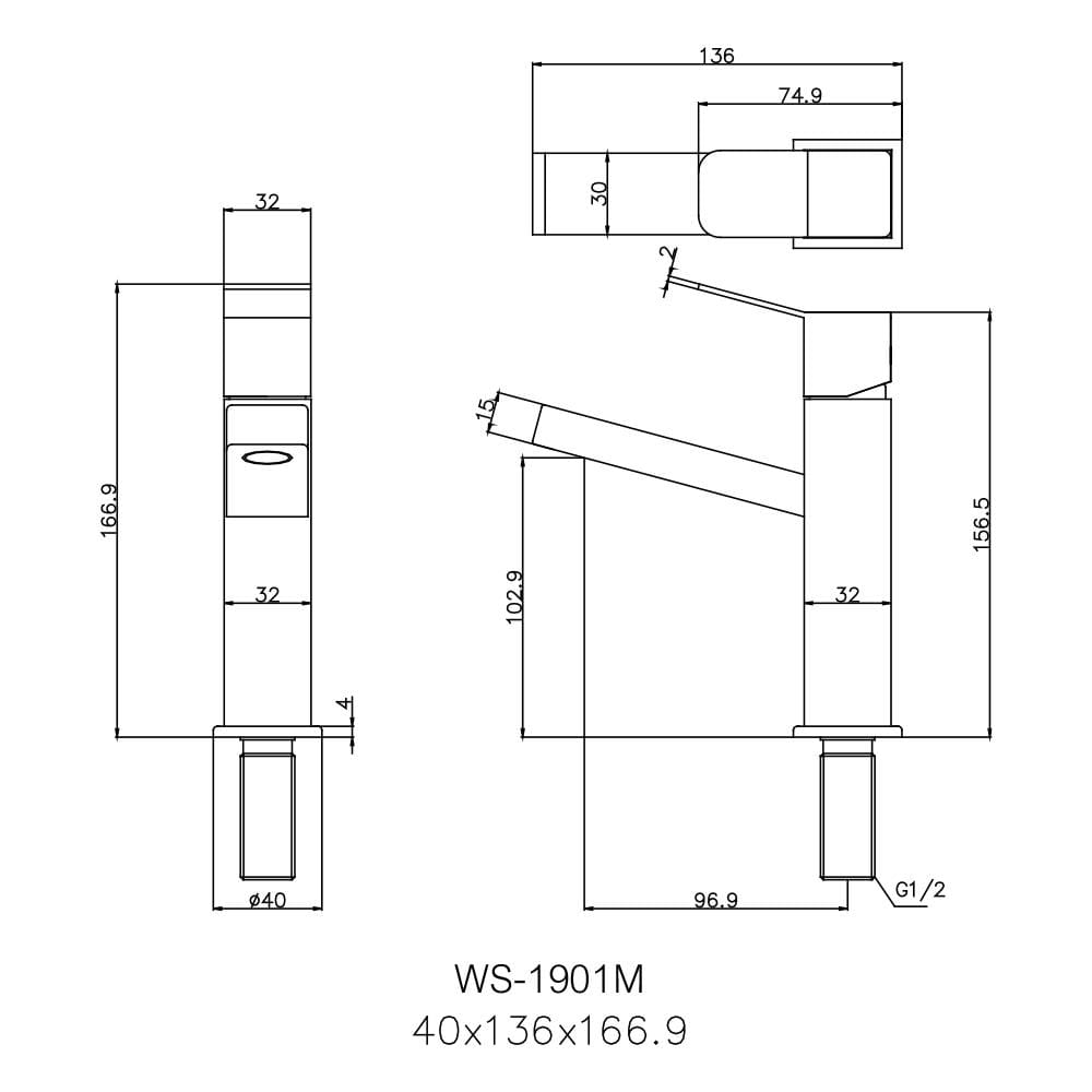 ก๊อกอ่างล้างหน้า WS-1901 M