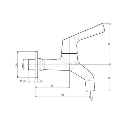ก๊อกล้างพื้น 1 ทาง AMERICAN STANDARD FFAST602-0T0500BT0 สีโครม_3