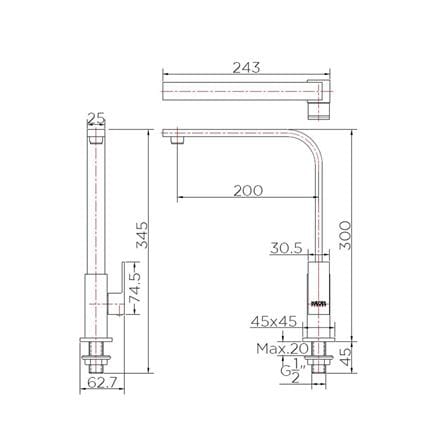 ก๊อกซิงค์เดี่ยวเคาน์เตอร์ KARAT FAUCET KF-25-917-50_3